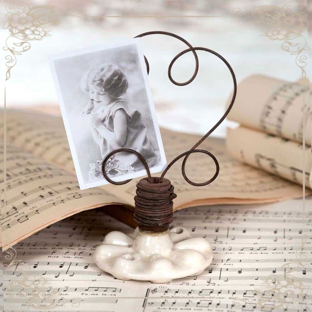 Vintage Drawer Pull Photo Holders, Pair